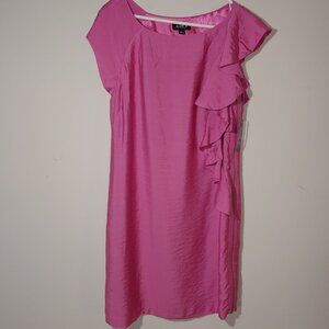 Allen B. By Allen Schwartz Hot Pink Ruffle Exposed Side Zipper Dress Size 10